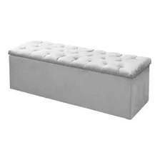 Recamier Baú Mirage Para Cama Casal 140cm Suede Branco