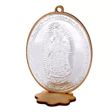 Medalla Virgen Guadalupe Repujado Madera 10cm Mylin 20pz