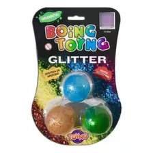 Kit Com 3 Bolinhas Boing Toyng Glitter Fidget Toys