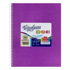 Cuaderno Espiralado 100 Hjs Triunfante T/dura Vinilico 21x27 Color Lila