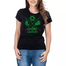 Camiseta Feminina Agronomia Manga Curta Preta