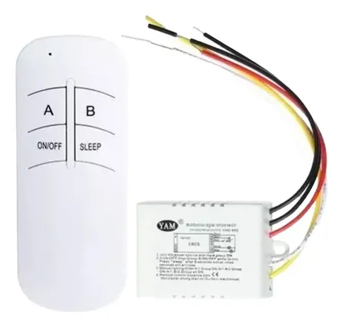 Kit Receptor Inalambrico 220v 1 Canal + 1 Control Switch