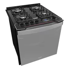 Fogão De Embutir 4 Bocas A Gás Preto Com Frente Espelhada E Timer Digital Dako Diplomata Grill Style Bivolt 110/220v