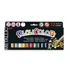 Tempera Solida Metalizada 12 Colores