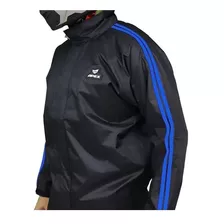 Conjunto Capa De Chuva Nylon Masculina Preto Azul Apex