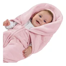 Manta Bebê Baby Sac Rosa Saco De Dormir Cobertor Jolitex