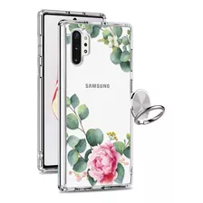 Funda Transparente Flores Anillo Para Galaxy Note 10 Plus