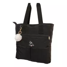 Bolsa Feminina Nylon Tactel Alça Ombro Lateral Grande Casual Cor Preto