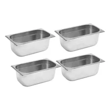 Kit 4 Cuba Gastronômica 1/9 X 65 Aço Inoxidável - Tecnocuba