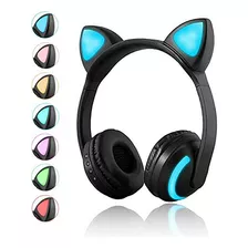 Auriculares Inalámbricos Bluetooth Con Orejas De Gato Y Micr