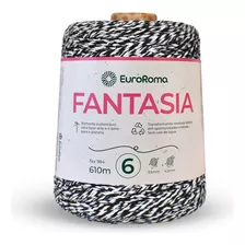 Barbante Color Fantasia 4/6 600 Grs Cores Diversas-euroroma Cor Branco E Preto