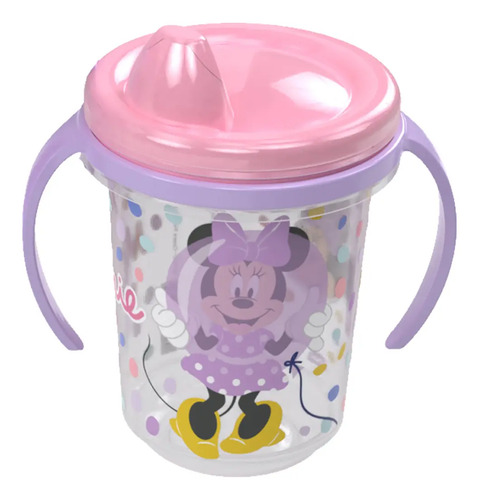Caneca Treinamento Com Alça E Tampa Plasútil 330ml Minnie Cor Rosa Mickey