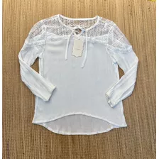 Blusa Feminina Detalhe Em Renda