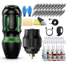 Kit Pen Tattoo Maquina Rotativa Con Fuente Inalámbrica Wh