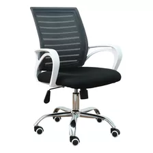 Silla De Oficina Ellen Regulable Rotación 360° Negra Blanca 