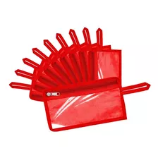 Lapicera Para Niño Estuche Lapicera Transparente (10 Piezas) Color Rojo