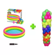 Piscina Inflable 168cm X 46cm + 300 Pelotas + Inflador