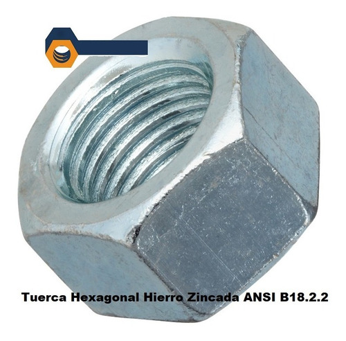 Tuerca Hexagonal Hierro Zincado 1/2-12 Whit (12.7mm) X100un