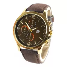 Reloj Pulsera De Cuero Para Hombre, Modelo Gold, Oferta!