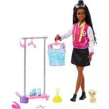 Brooklyn Estilista Barbie Com Pet E Acessórios Mattel Hnk96