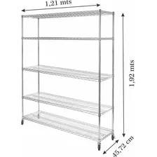 Kit Estante De Aço Cromado 5 Prateleiras Suporta 1.360kg,