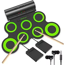 Set De Batería Electrónica, 7 Pads De Práctica De Ba...