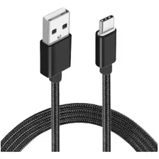 Cabo Usb Nylon 1m Para Samsung A13 5g - Compatível Preto