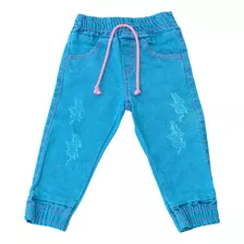 Calça Jeans Menina Estilo Jogger Infantil 1, 2 E 3 Aninhos