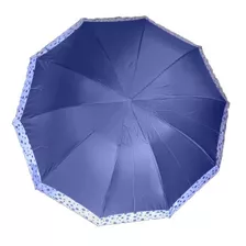 Guarda Chuva Sombrinha Grande Reforçado Borda De Bolinha 569 Cor Azul-marinho