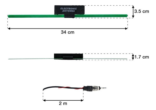 Antena Para Radio Electronica Automotriz Parabrisas Am Fm Foto 2