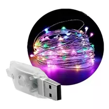 Fio De Fada 10 Metros 100 Leds Decoração Arame Cobre C/ Usb