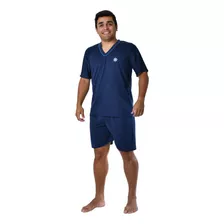 Pijama Masculino Adulto Curto Verão Manga Curta E Short 