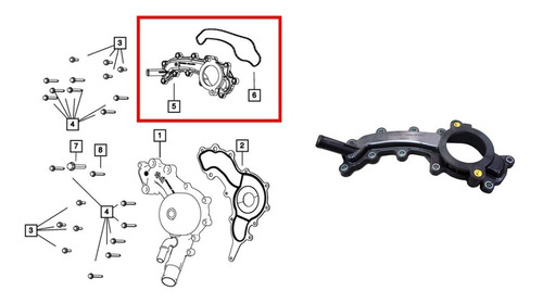 Base Termostato Dodge Durango Jeep Gran Cherokee Wk2 3.6l Foto 2