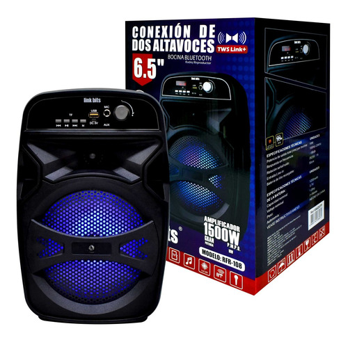 Bocina Link Bits Va626tp Con Bluetooth Negra