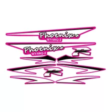 Kit Adesivos Shineray Phoenix+ Wuyang Pink Personalizado