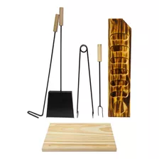 Kit Parrillero Herramientas Y Tablas Asado