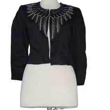 Saco Blazer Chaqueta Abierta French Connection Negro Tachas 