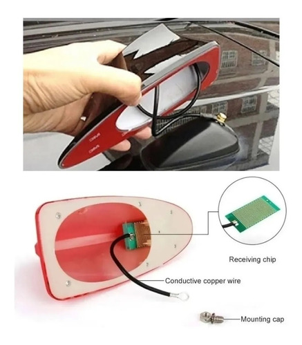 Antena Tiburon Universal Funcional Radio Seal Fm/am Foto 7