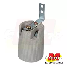 Portalampara Ceramico C/ Escuadra E14 Bornera Electro Medina