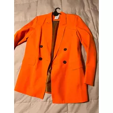 Blazer Crepe Talle M Nunero Fi Naranja