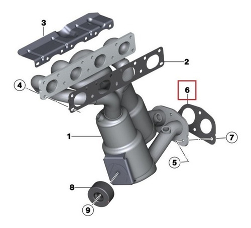 Junta Empaque Tubo Escape Bmw 120i E81 E87 2005 A 2011 Foto 2