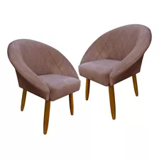 Kit 2 Poltronas Decorativas Confortável Moderna Sala Luxo