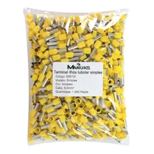 1000 Peças - Terminal Tubular Ilhós Simples 6mm² E6012