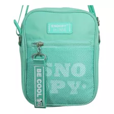 Bolsa Nylon Transversal Snoopy Verde Sp2239vd Desenho Do Tecido Liso