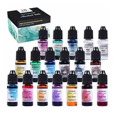 Tinta De Base Alcohol Para Resina 18 Colores Vibrantes 10ml