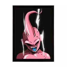 Poster Majin Boo, Dragon Ball Z, Quadro Com Moldura 33x24cm