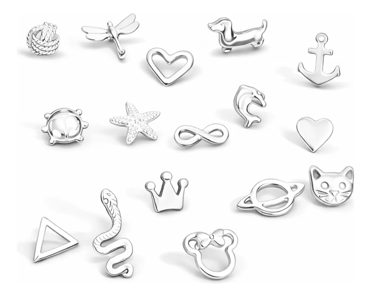 Aritos Formas Miniaturas Por Unidad De Plata 925