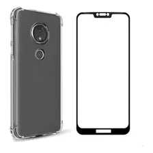 Capinha Anti Shock + Película De Vidro 3d Para Moto G7 Power