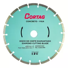 Disco Diamantado P/ Concreto Viga 230mm Cortag Cor Verde