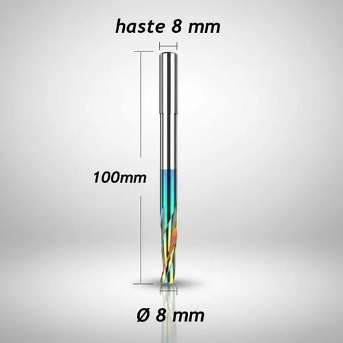 Fresa Pantógrafo Para Alumínio Diâmetro 8mm X 100mm Com Dlc